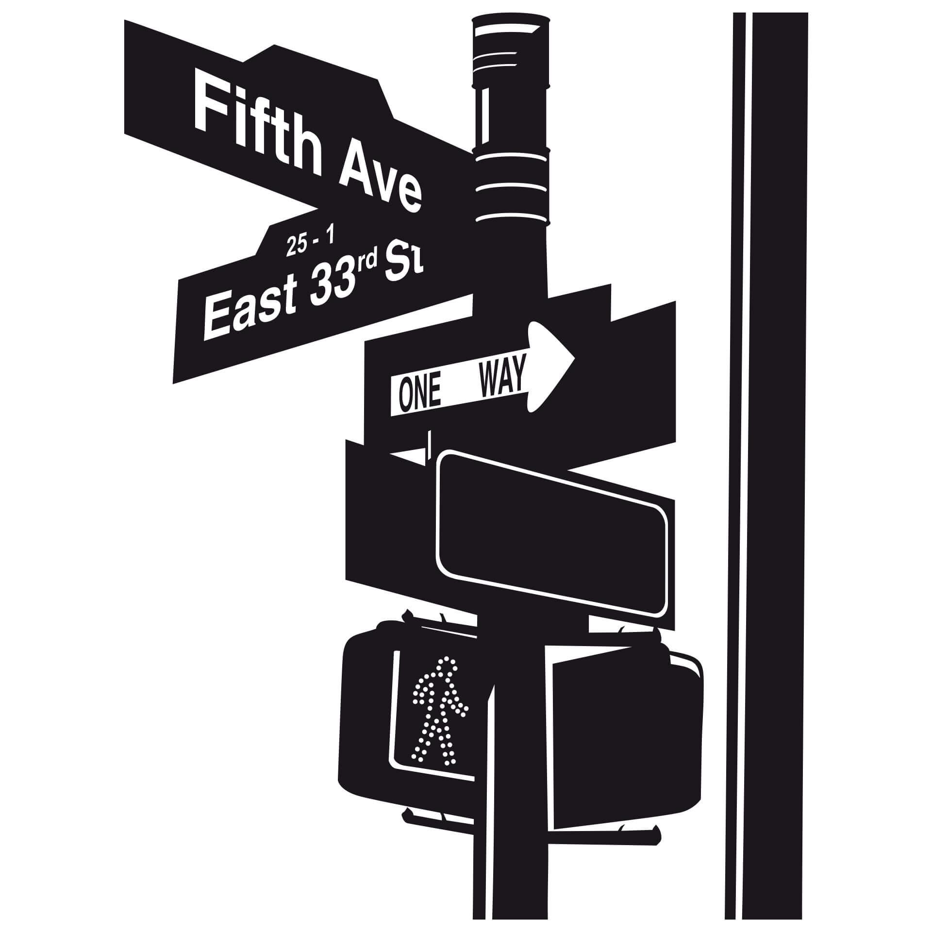 Wandtattoo New York Road Sign