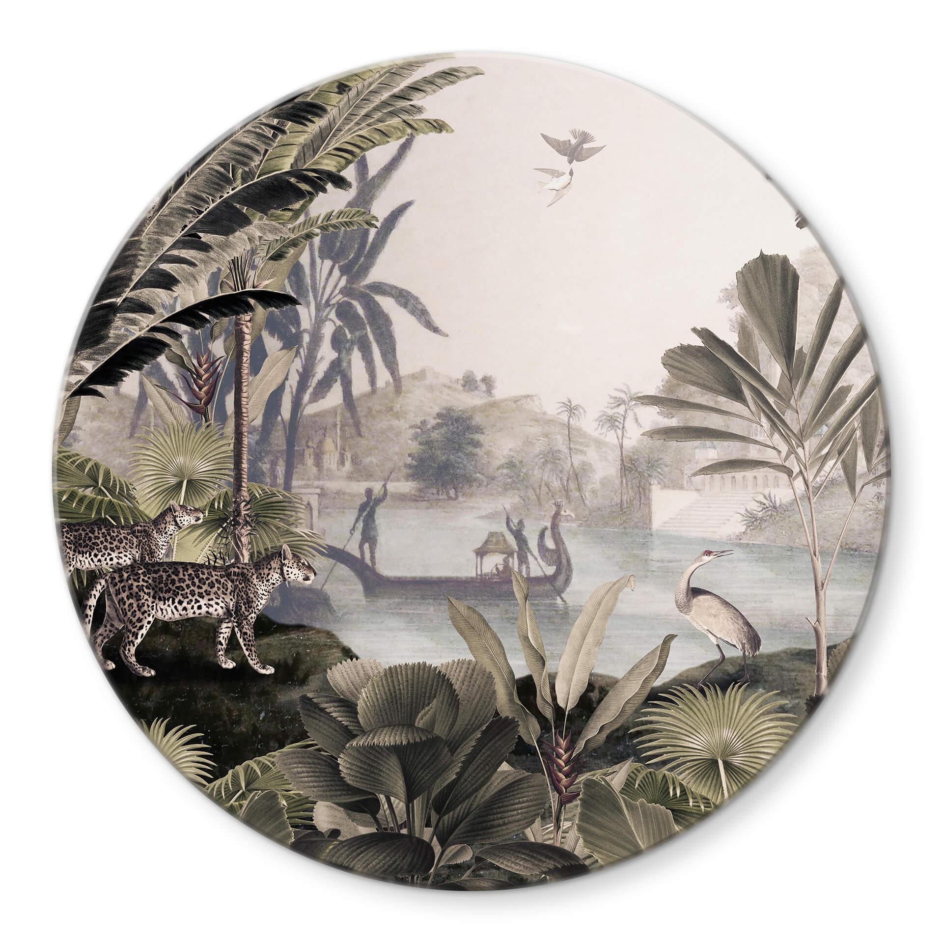 Tableau sur verre Sir Edward - Paysage avec léopards