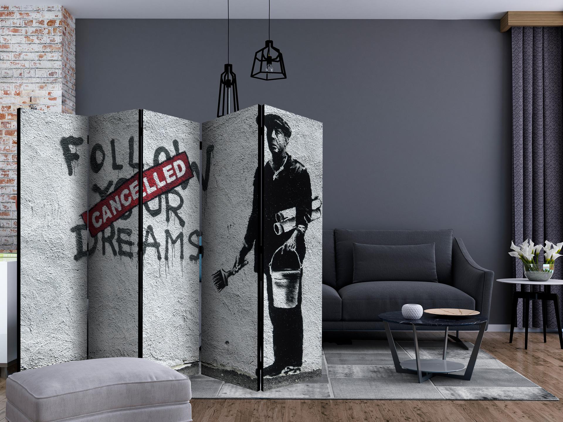 Divisorio - Sogni infranti (Banksy) , 5 pezzi - 225x172 cm