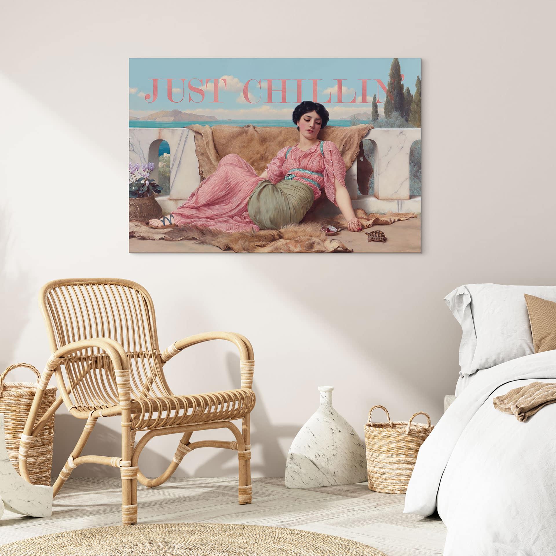 Wandbild Just Chillin - Inspiriert von John William Godward - Alu-Dibond
