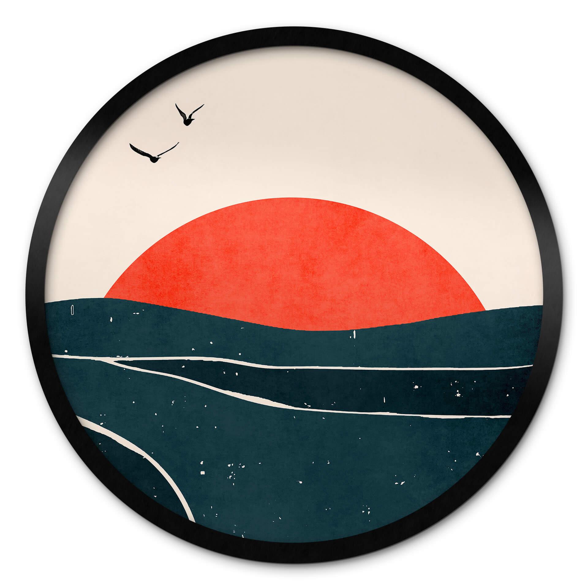 Plakat Kubistika - Sunset and Birds