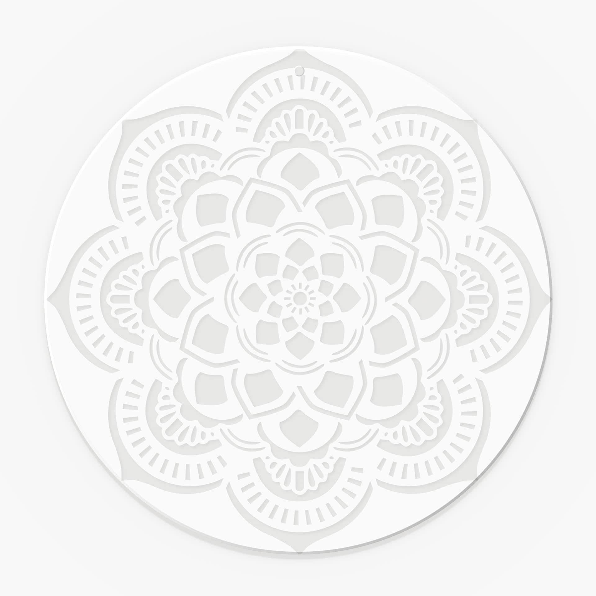 Stampa su acrilico, quadro di finestra da appendere Ornamento geometrico del mandala - rotondo