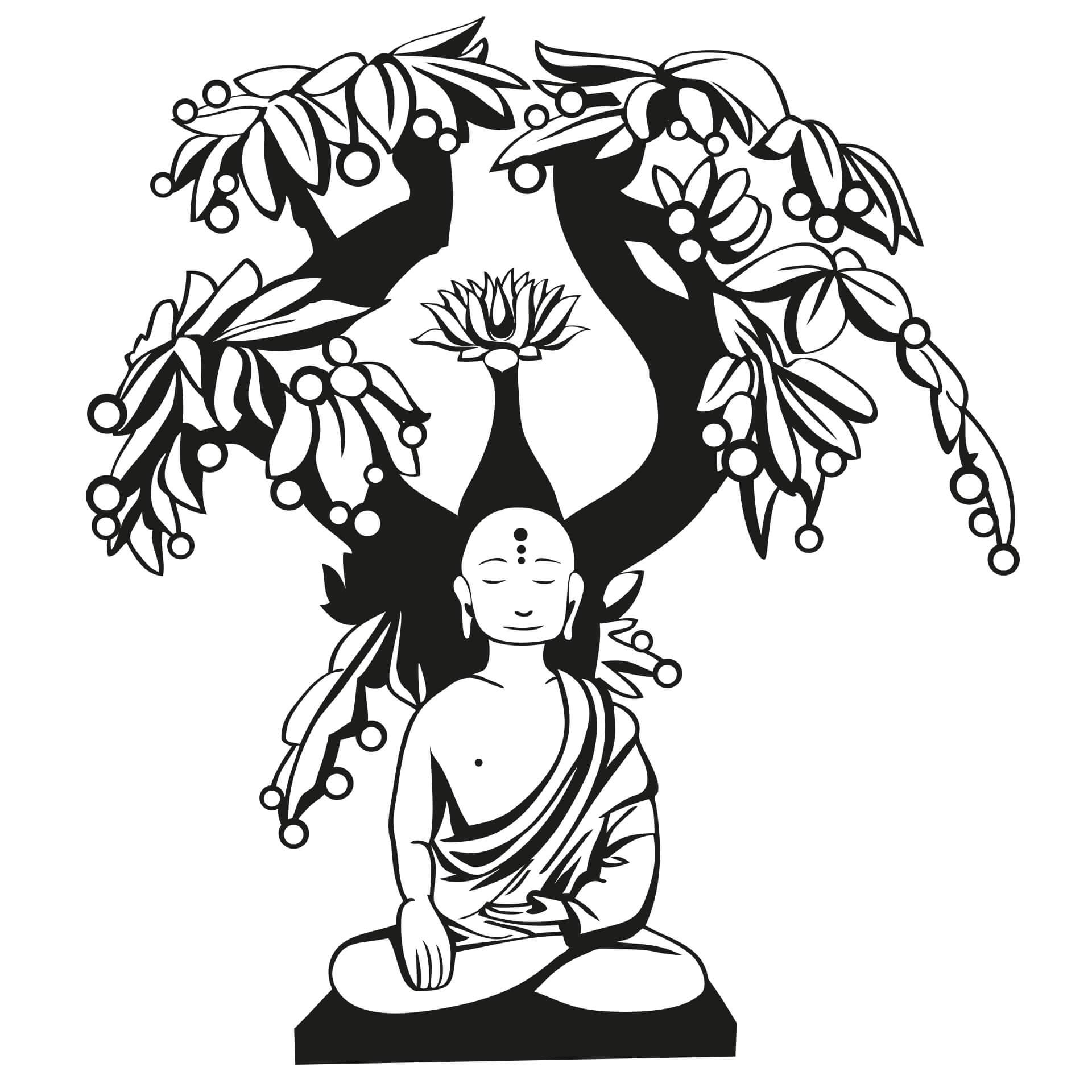 Wallsticker Buddha og visdomstræet