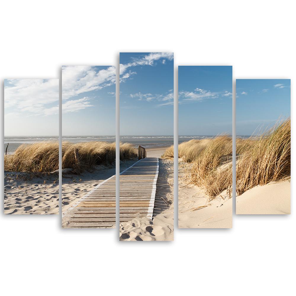 Canvas Print 5 Stuks, Zee Strand Zand Natuur