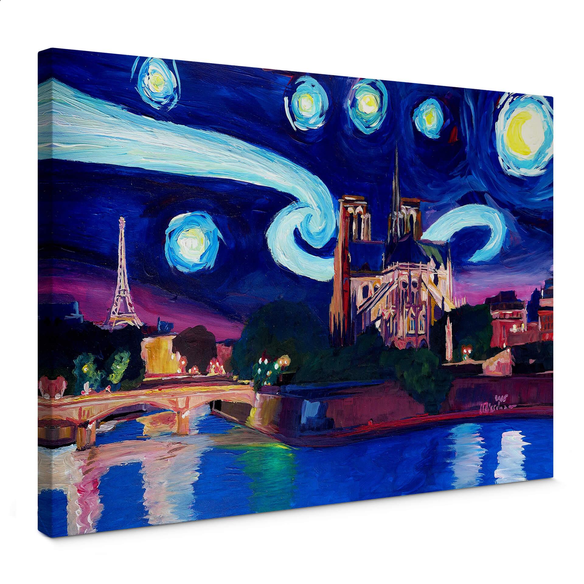 Bleichner Canvastavla - Paris på natten