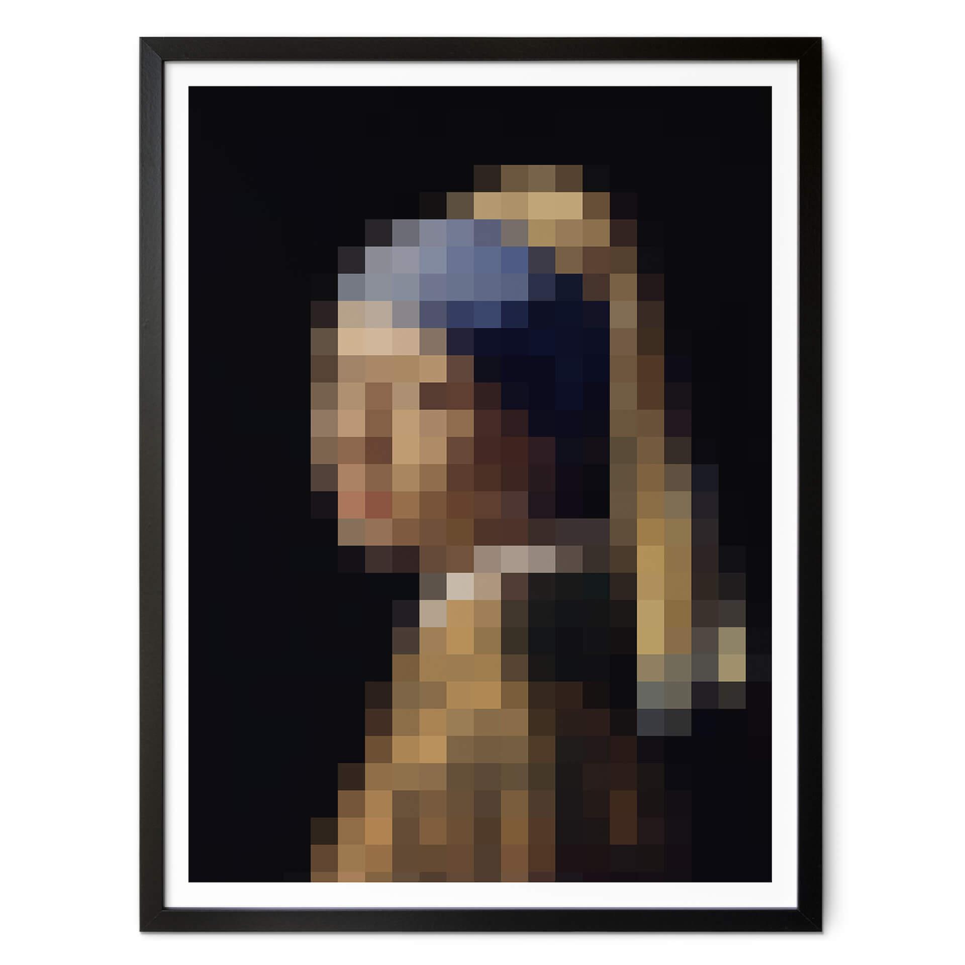 Póster Pixelart - Vermeer - La joven del pendiente de perla