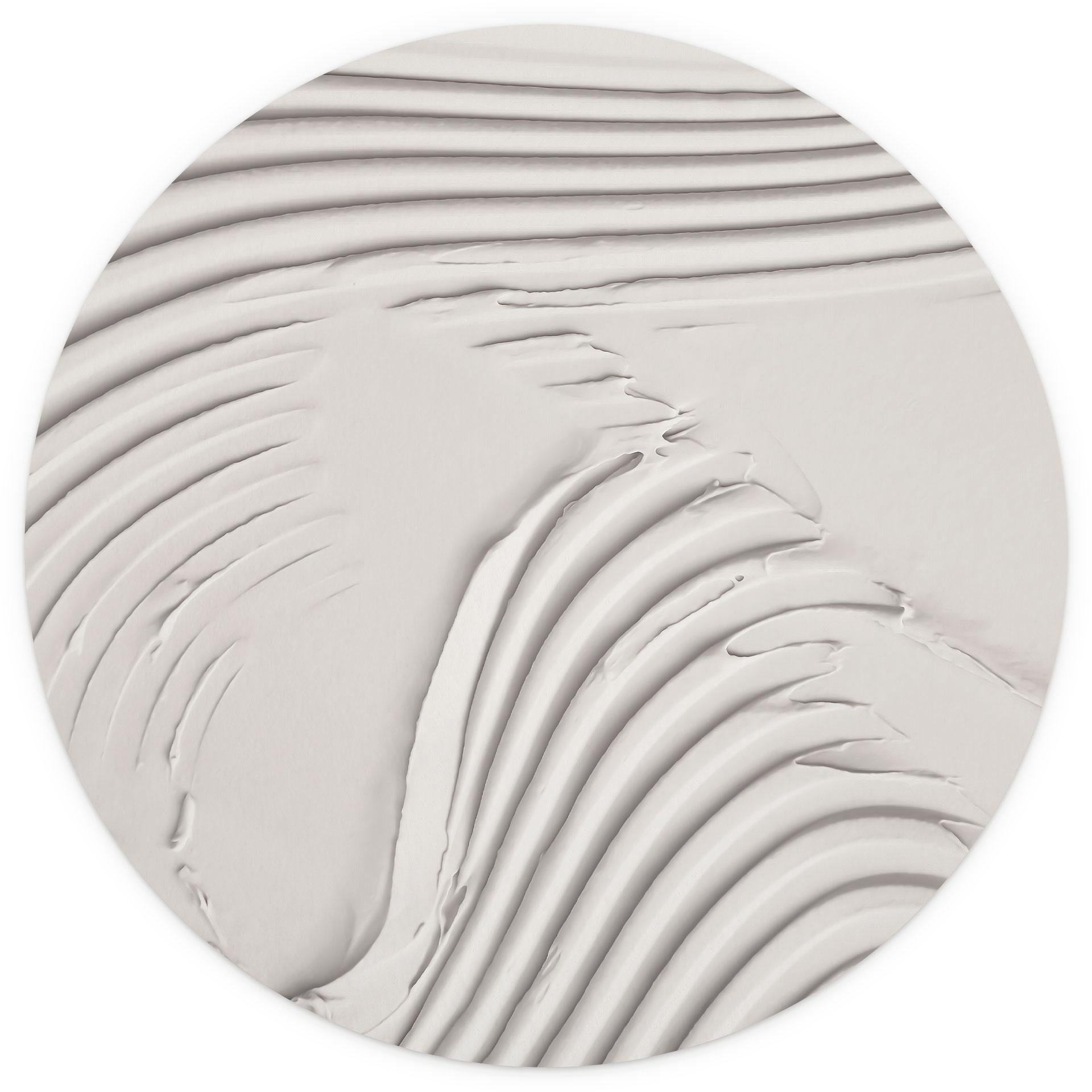 Zachte structuren in beige - Pictufy Fotobehang - Rond - vliesbehang/zelfklevend vliesbehang