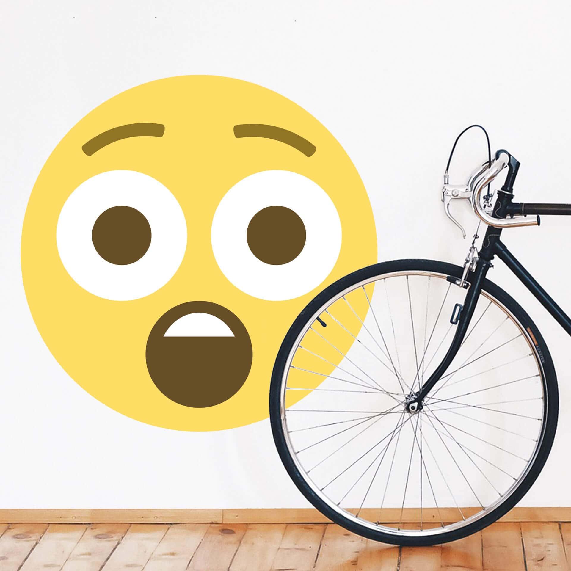 Muursticker Emoji Astonished Face