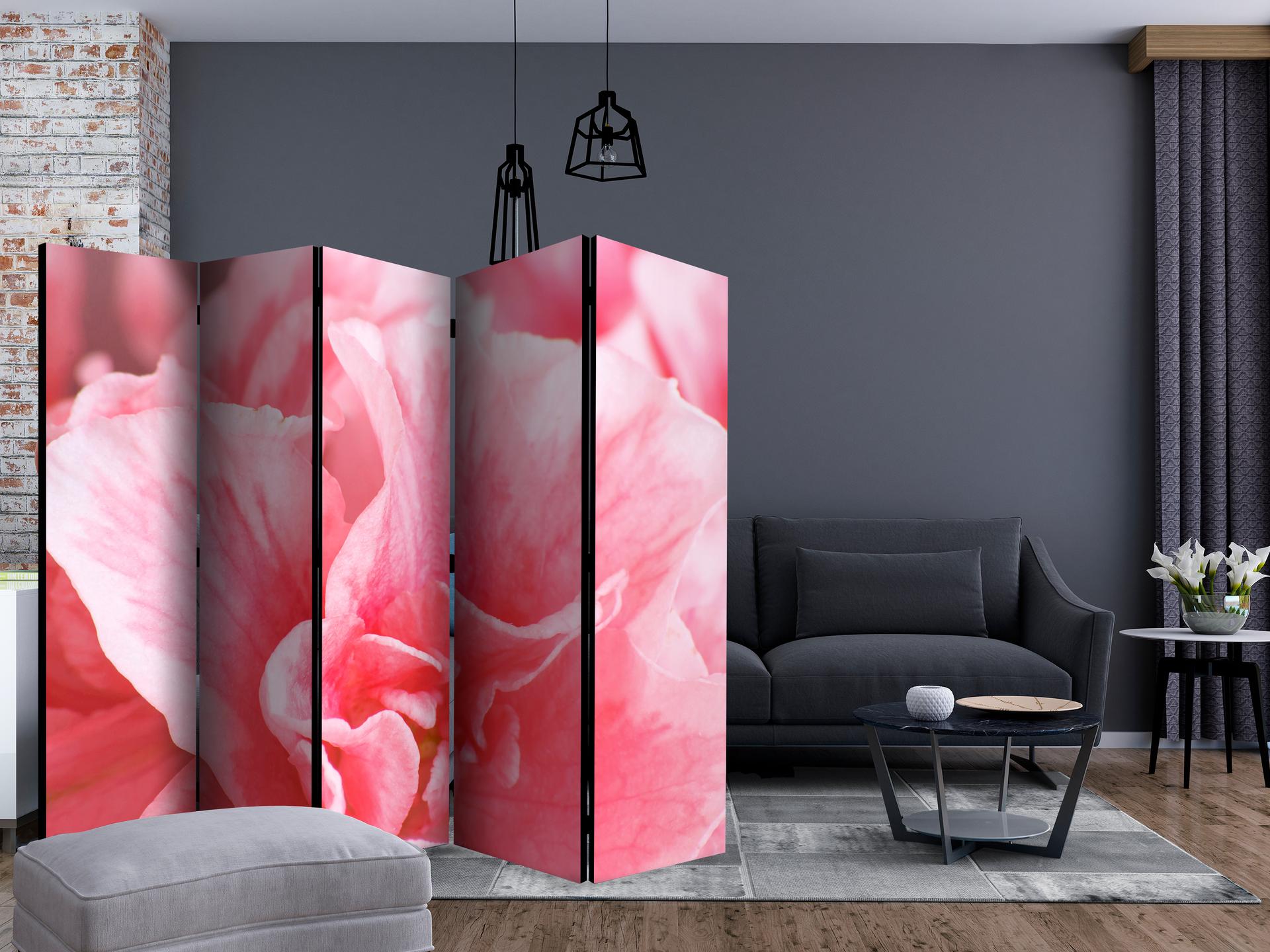 Divisorio - Fiori di azalea rosa , 5 pezzi - 225x172 cm
