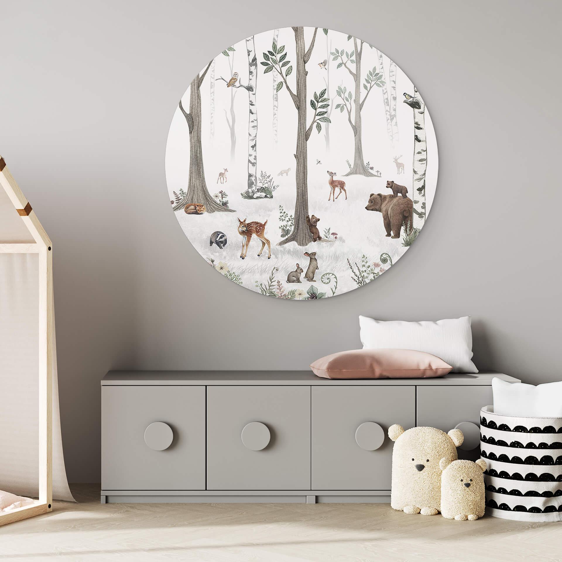 Wandbild Kikki Belle - Schönheit des Waldes - Alu-Dibond Rund