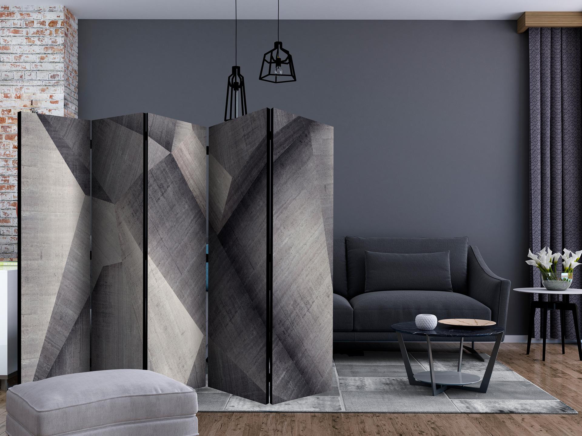 Divisorio - Blocchi di cemento astratti, 5 pezzi - 225x172 cm