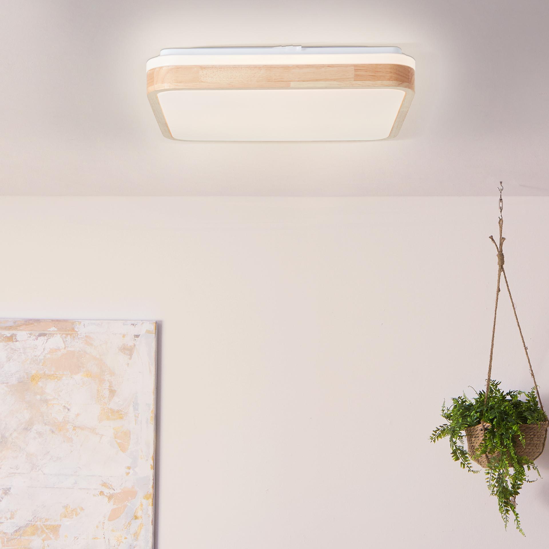 Deckenleuchte Selma, braun, 8 x 39 cm, Holz Lampe