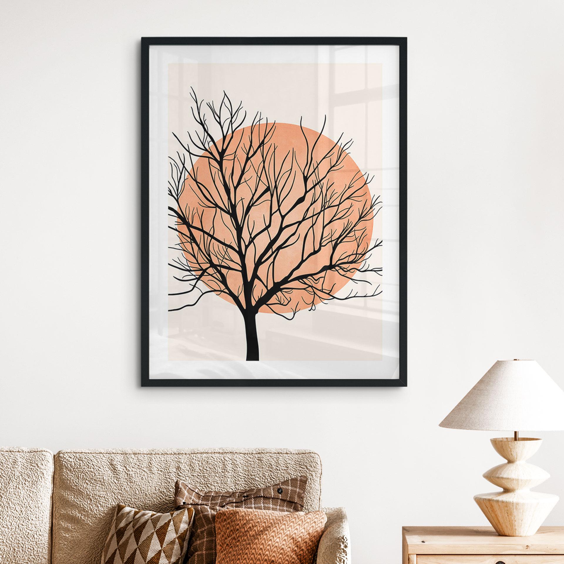 Plakat Abrikos solnedgang - Kubistika