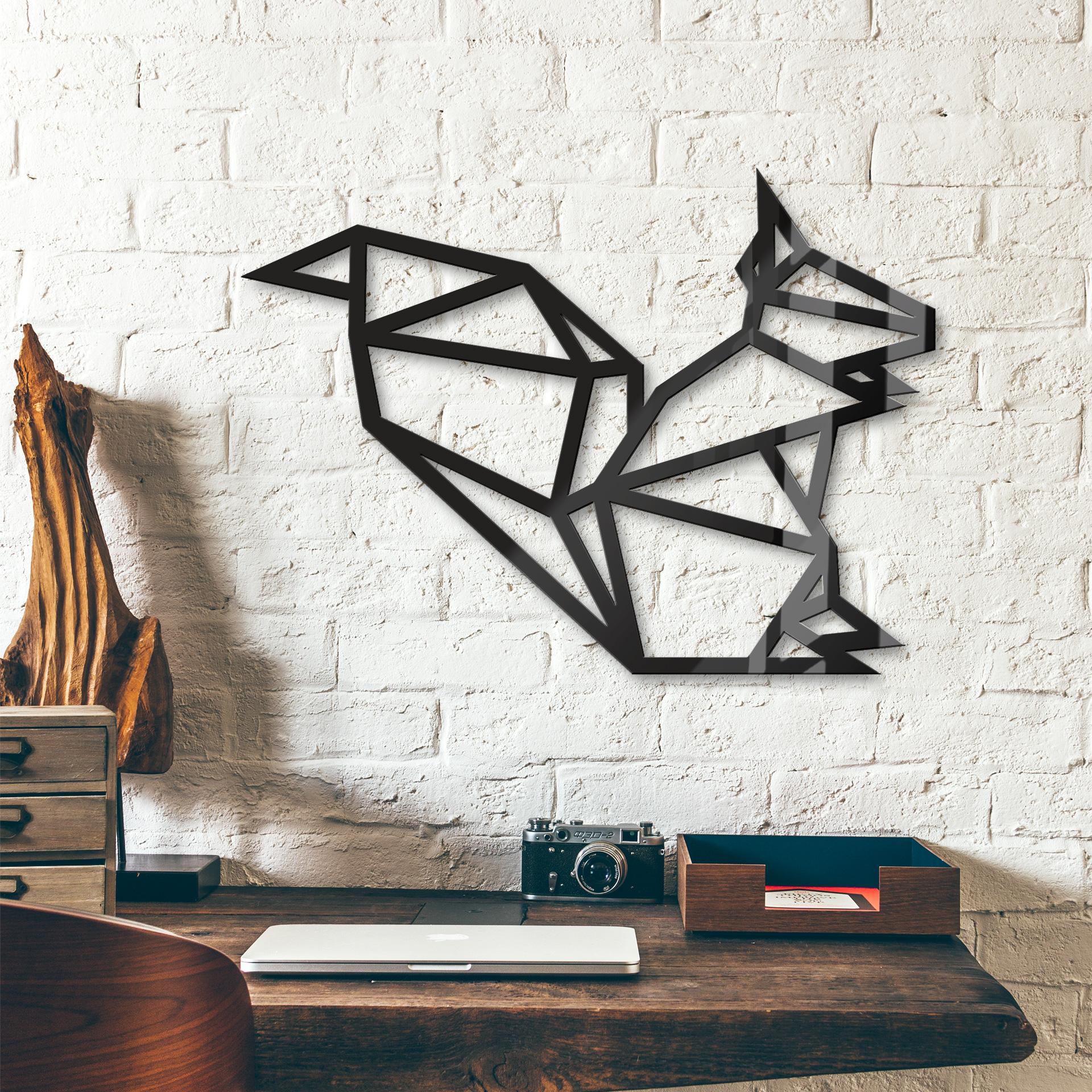Decoración acrílica Origami ardilla