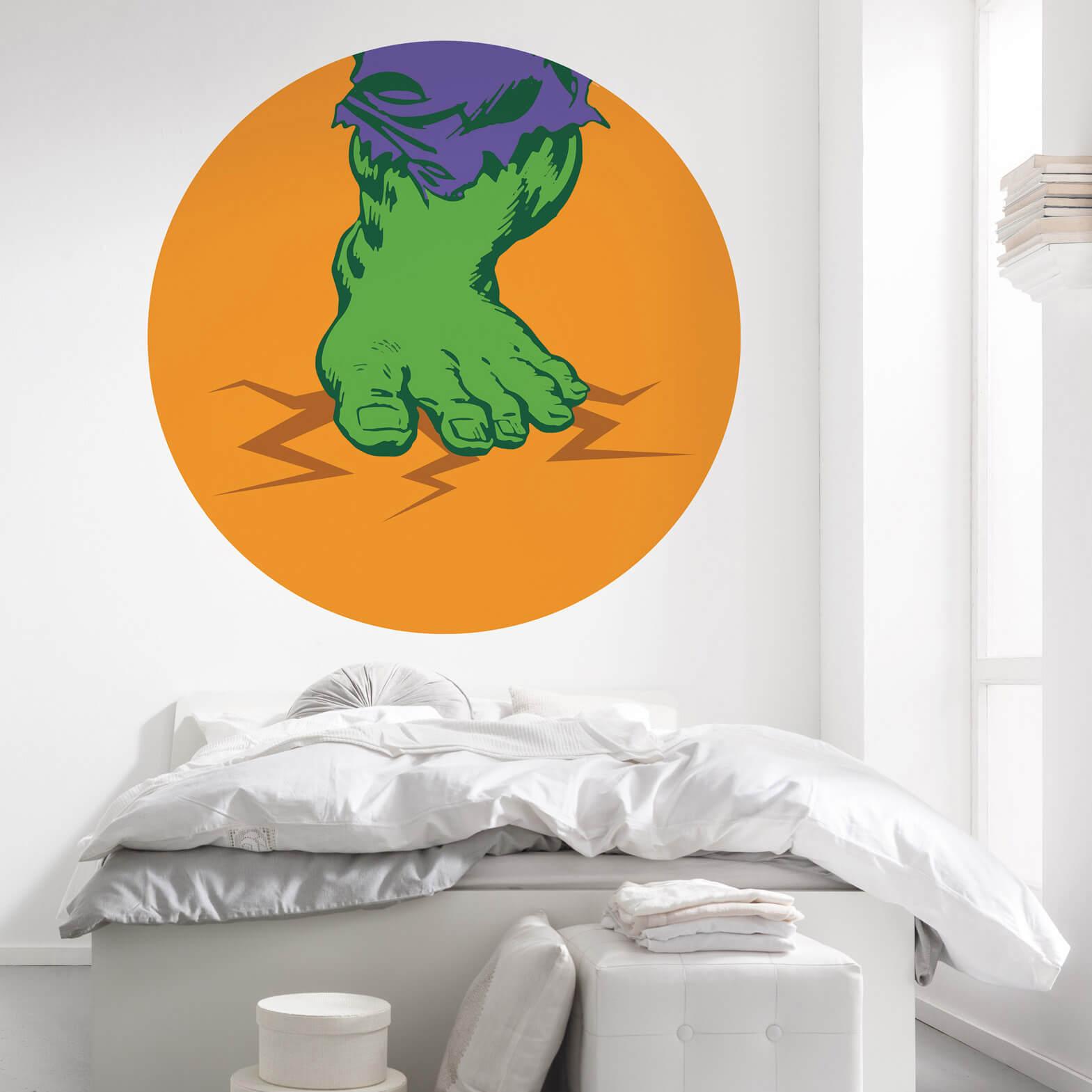 Zelfklevend Vliesbehang - Avengers Hulk's Foot Pop Art - 125 x 125 cm