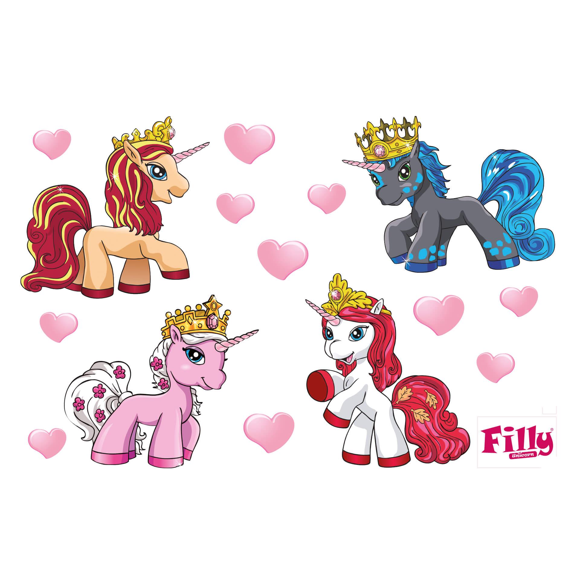 Muursticker Filly Unicorn - Romance Set