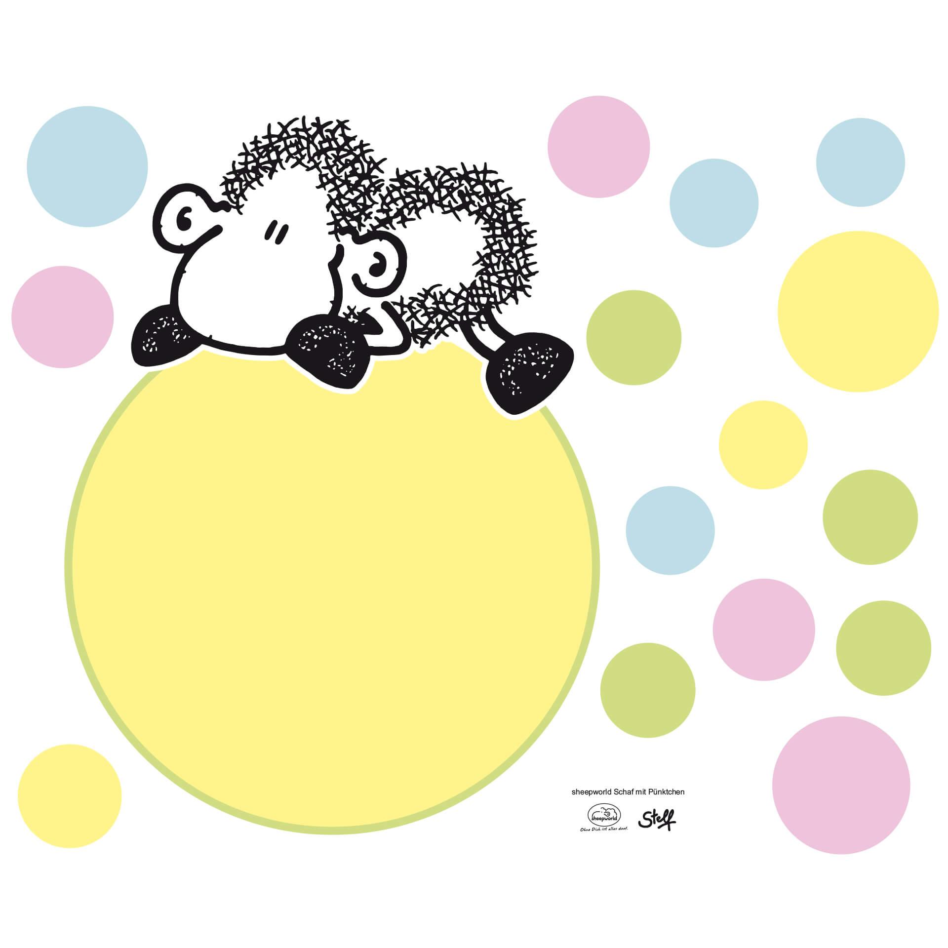 Wandtattoo sheepworld Schaf mit Konfetti