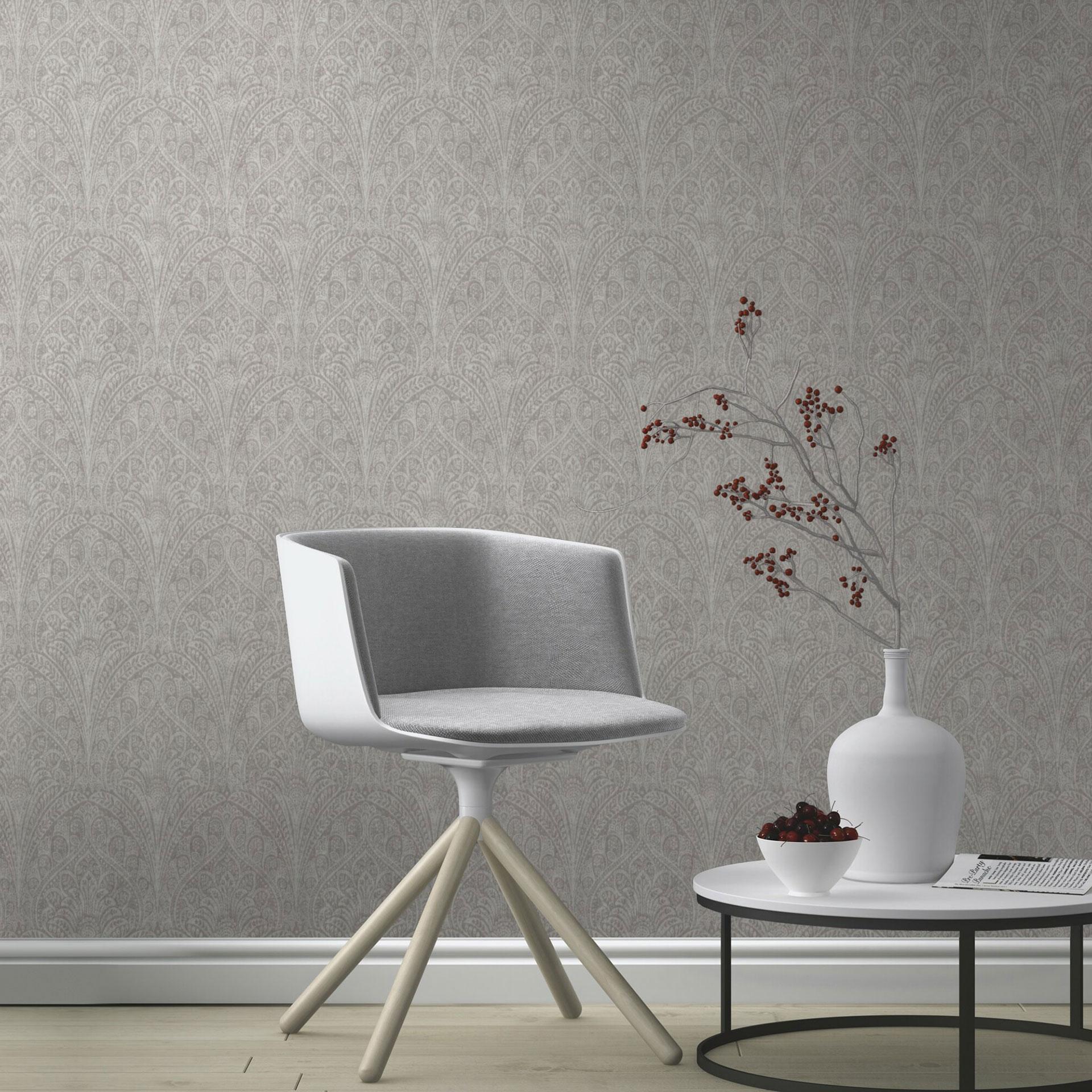 Rasch non-woven tapet, tapet Indian Style medium grå