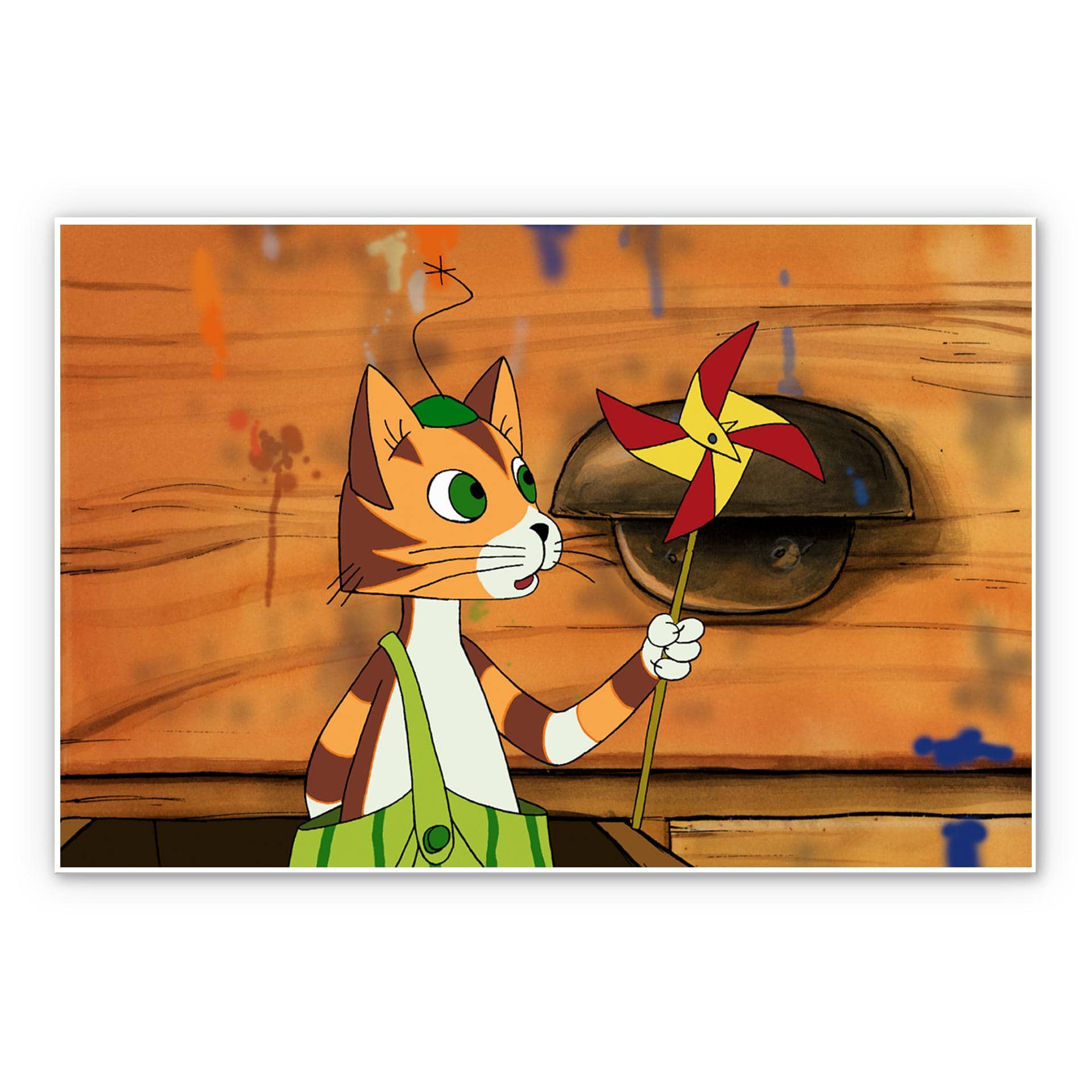 Wandbild Pettersson und Findus - Findus und sein Windrad