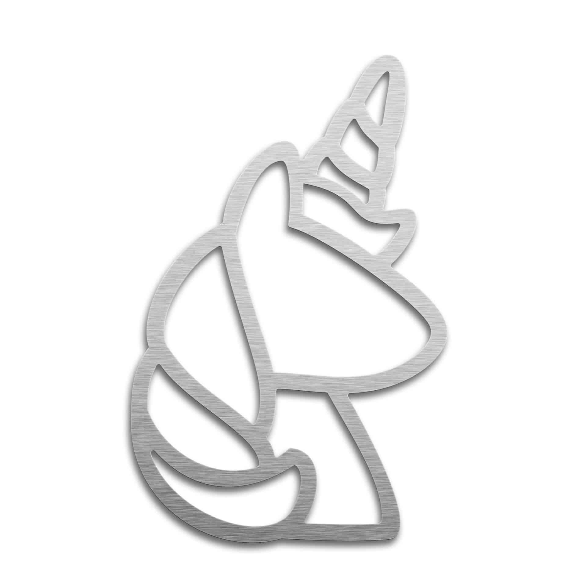 Alu-Dibond zilver effect - Unicorn