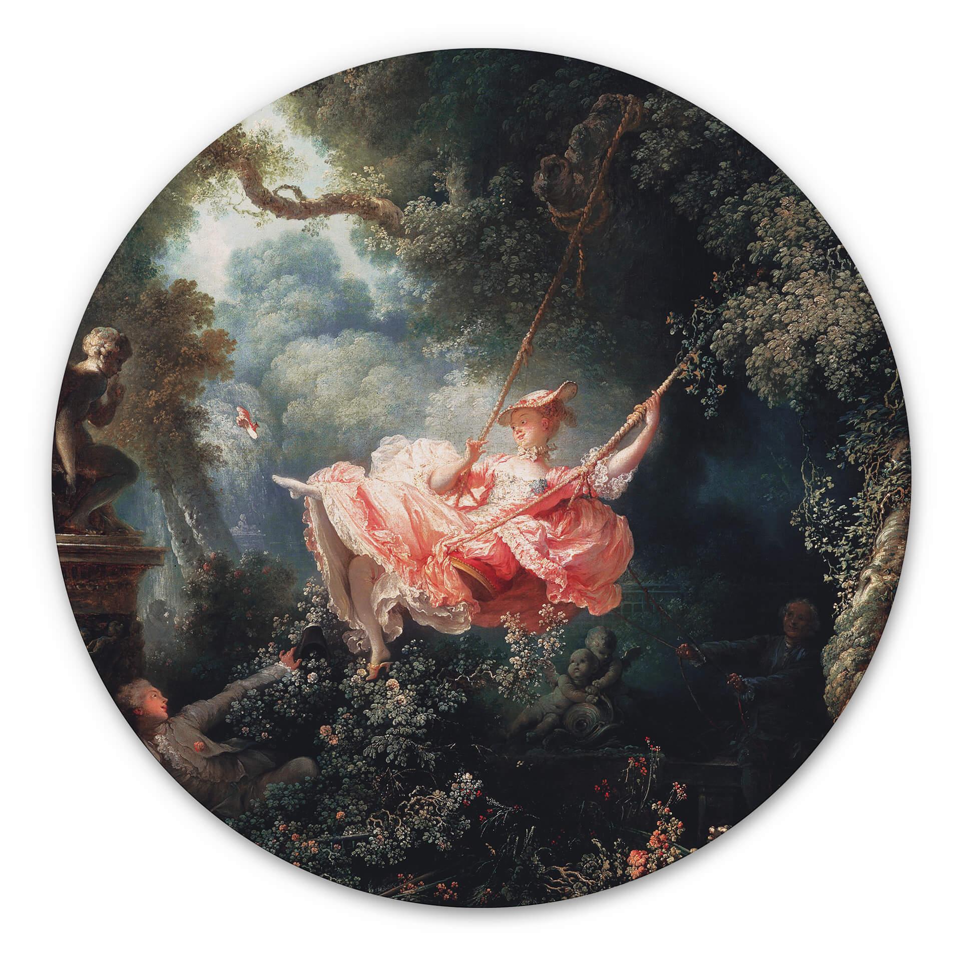 Tableau en alu-Dibond Fragonnard - La balançoire - Rond