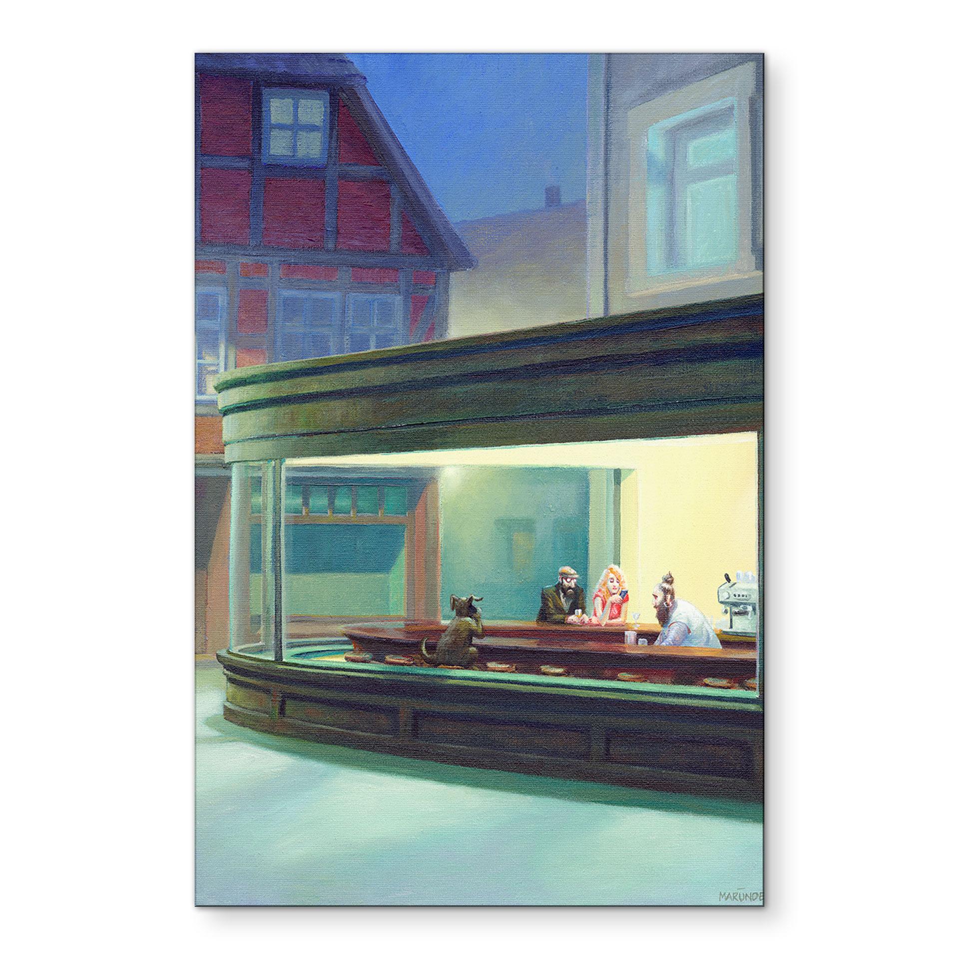Dibond vægdekoration  Marunde - Night dog (2018) – print på aluminium (Alu-Dibond)