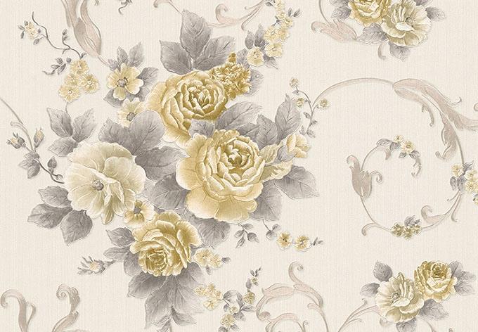 A.S. Création Vliestapete Romantico Blumentapete mit Rosen grau, metallic, weiß