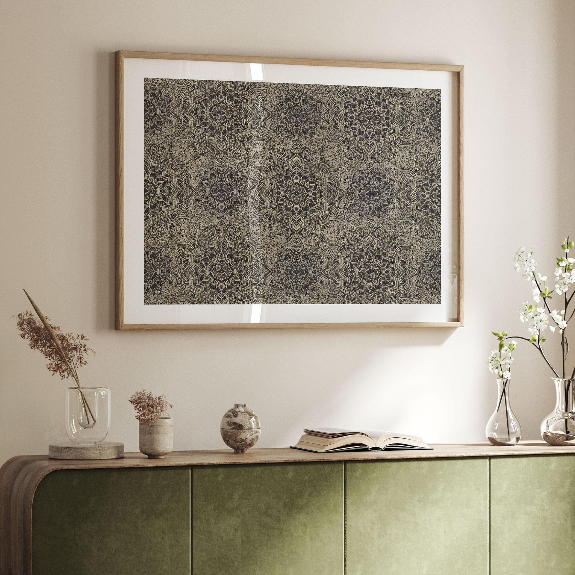 Plakat Mandala Boho Antik Guld - Bloomery Decor