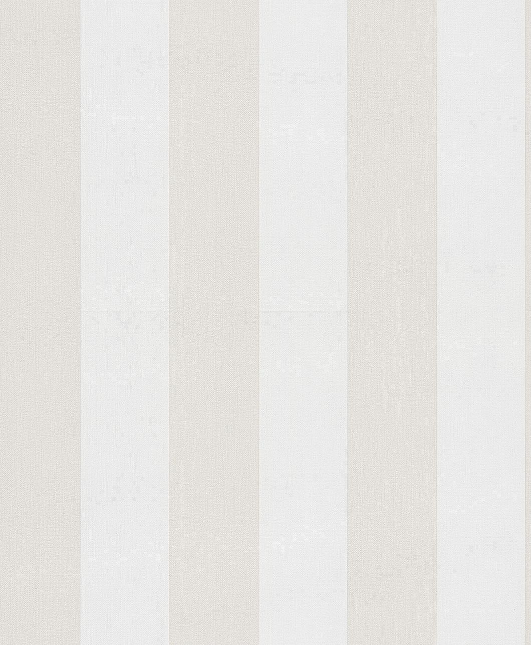 Stribet tapet non-woven Novamur Yvi hvid, hvid, beige