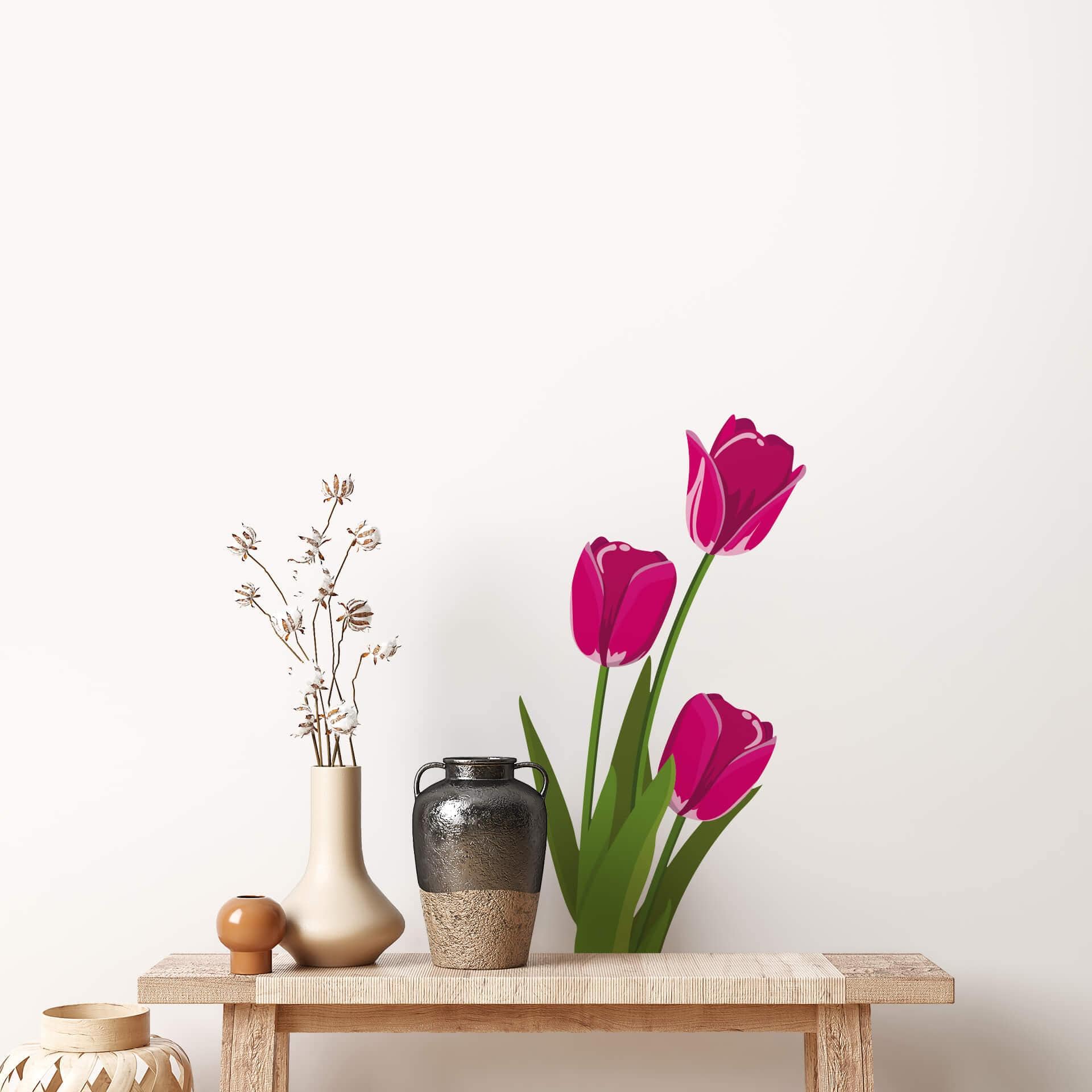 Wallsticker - Tulipaner Pink