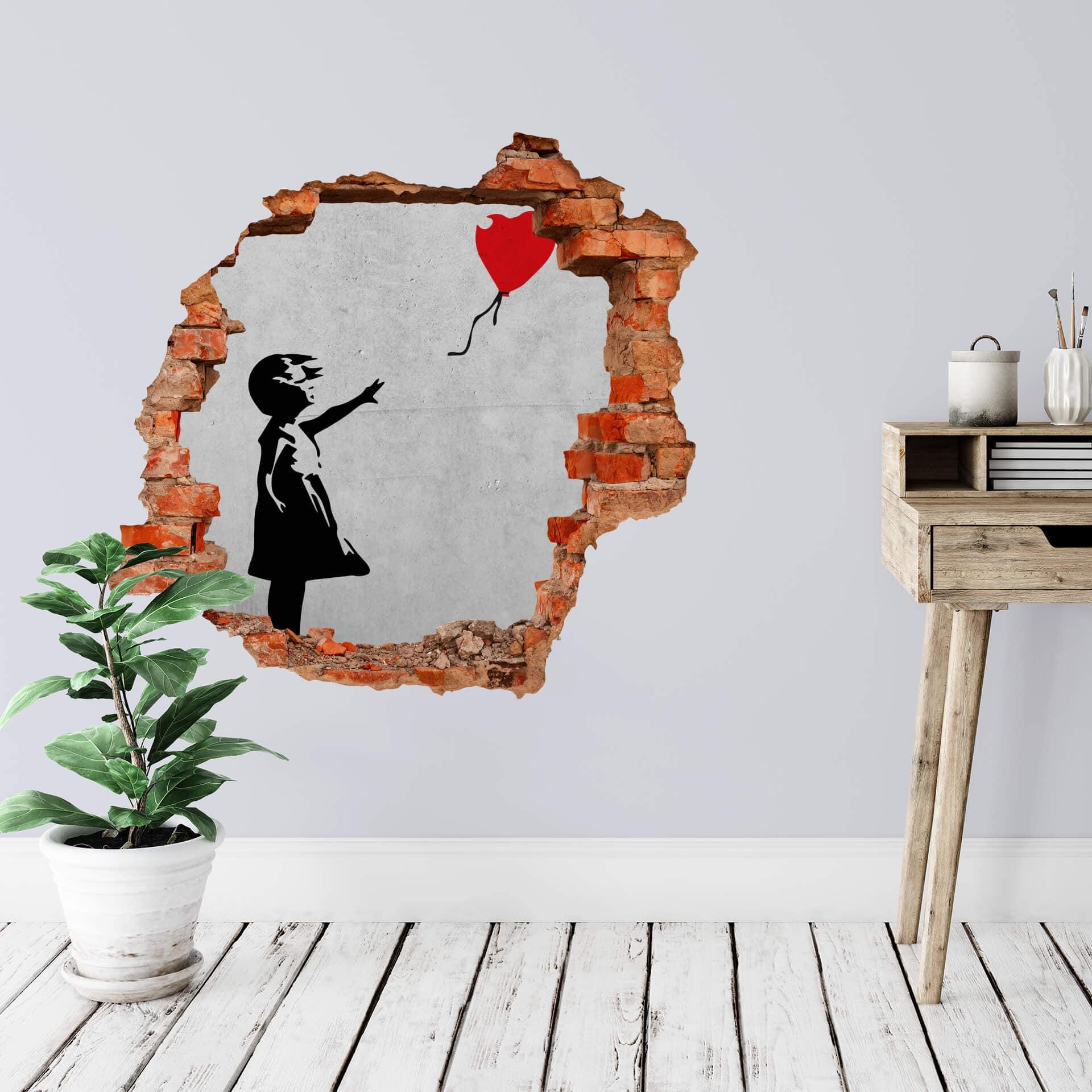 Adesivo 3D Banksy - Girl with the red balloon