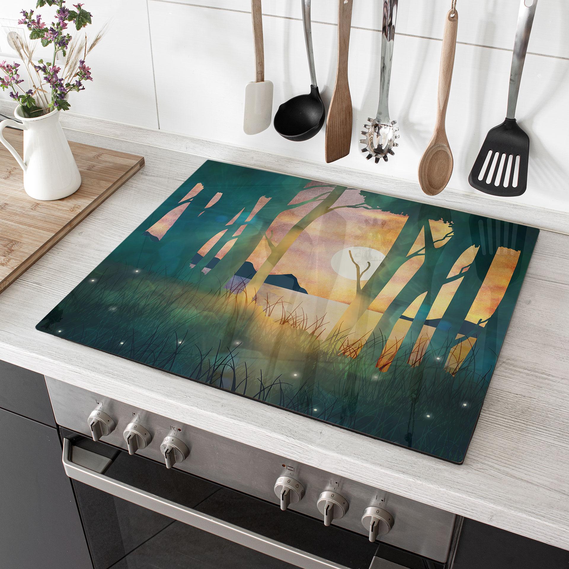Dækplade til komfur Skovens magi ved solnedgang - SpaceFrog Designs