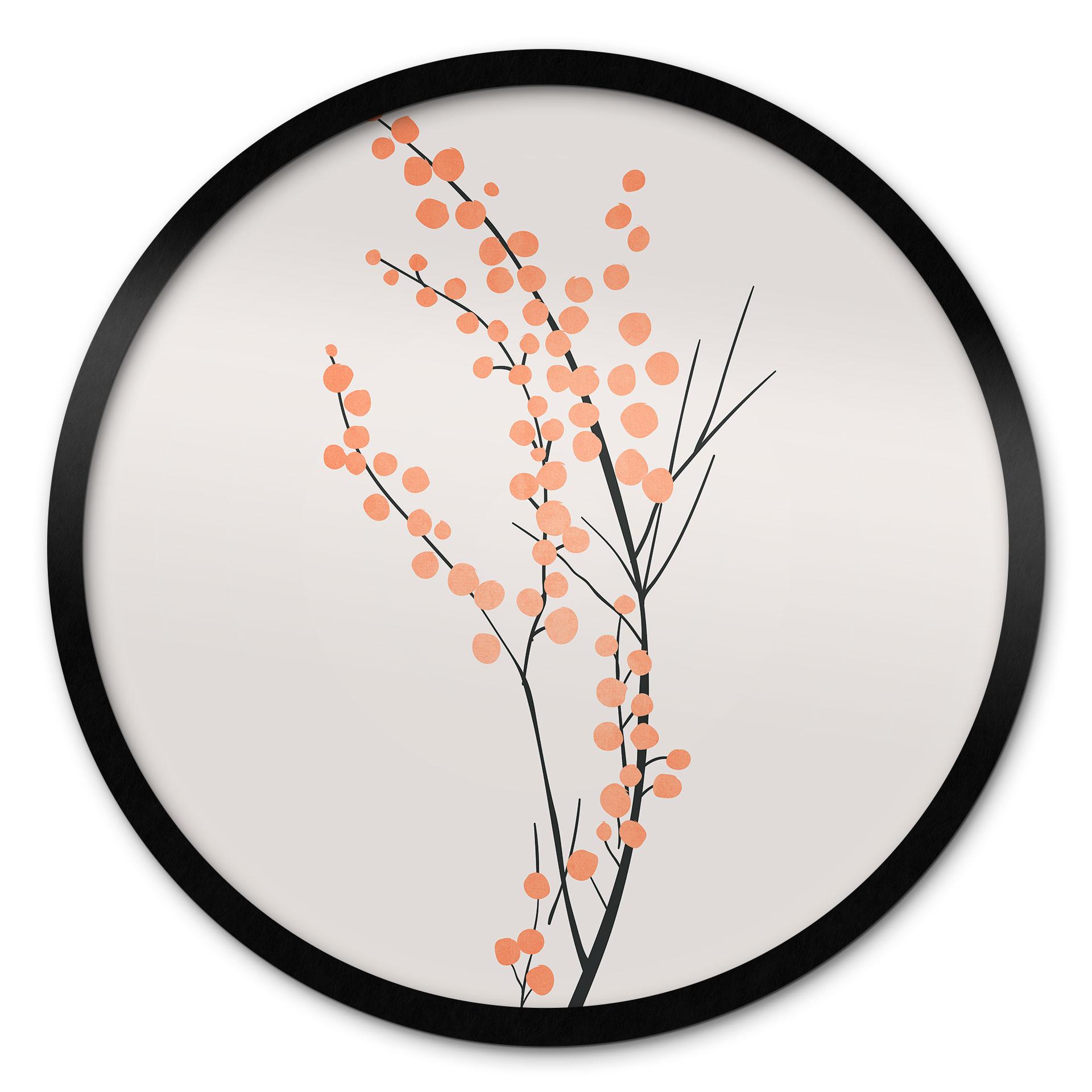 Plakat Ferskenfarvede kirsebærblomster - Kubistika
