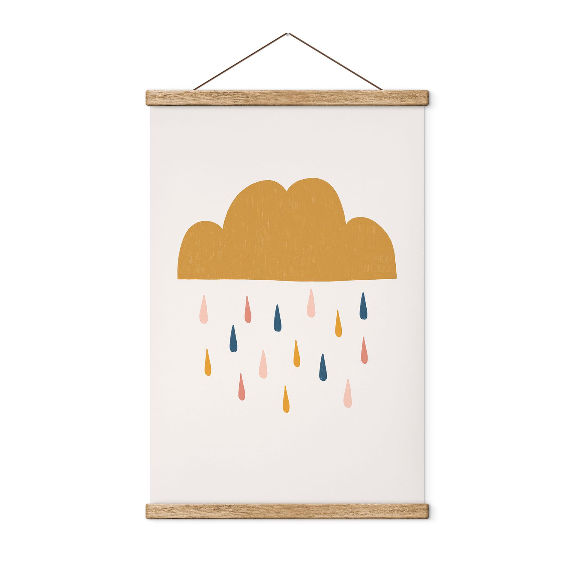 Tekstil plakat Munter regn i pastelfarver - Lisboa