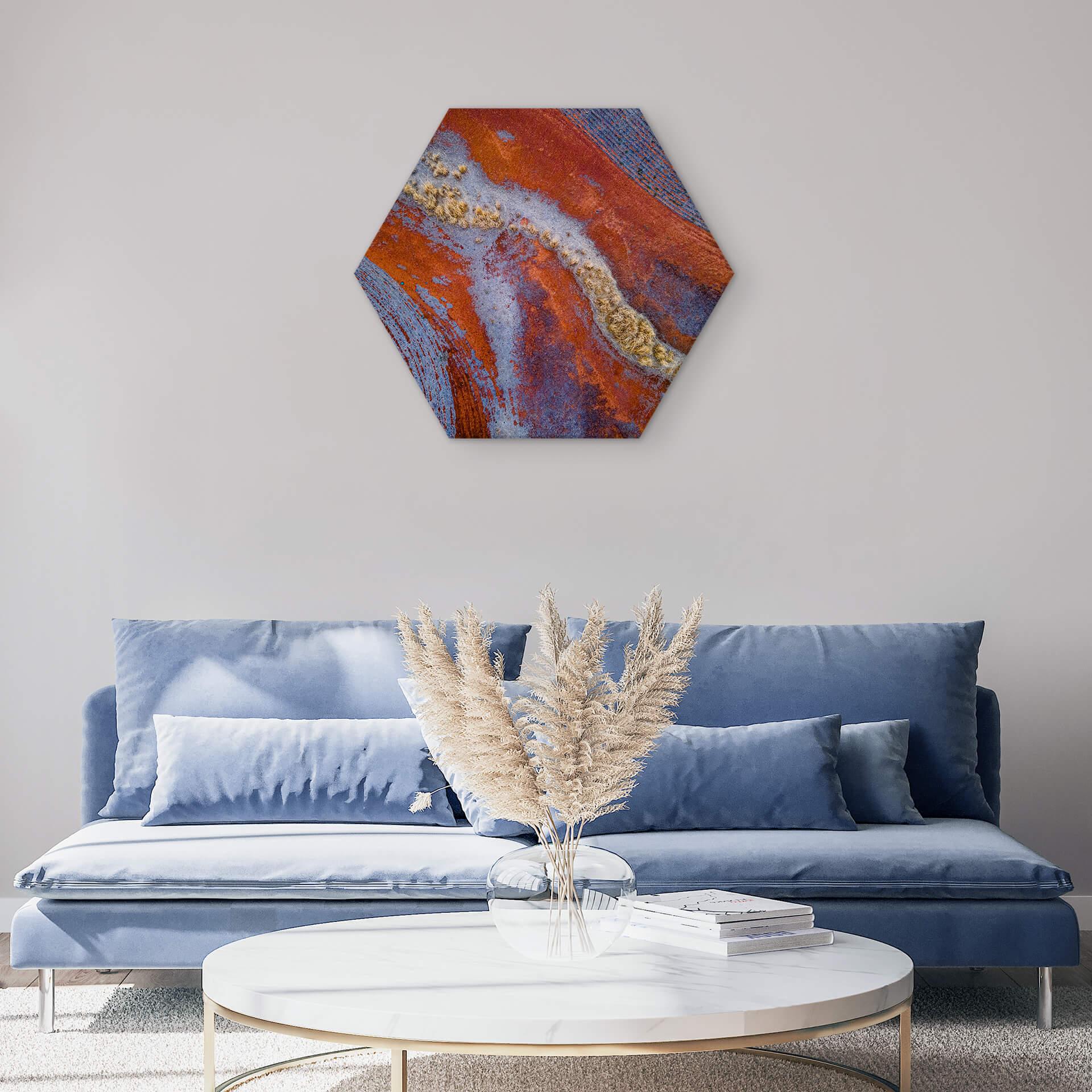 Hexagon - Alu-Dibond McConaghy - Geheimnisvolle Landschaft