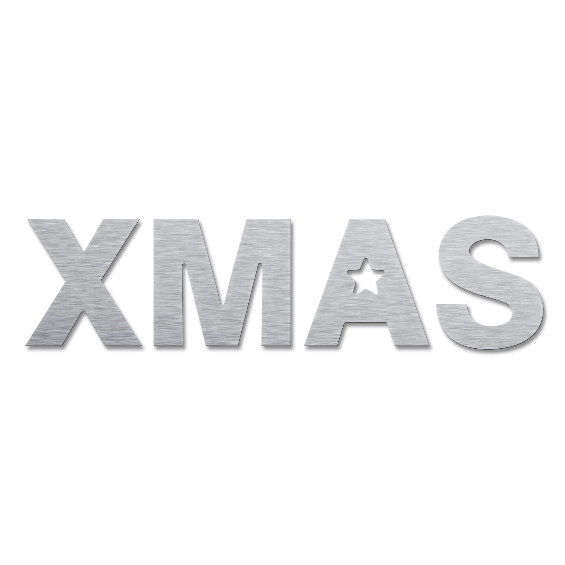 Deco letters Alu-Dibond zilver - XMAS