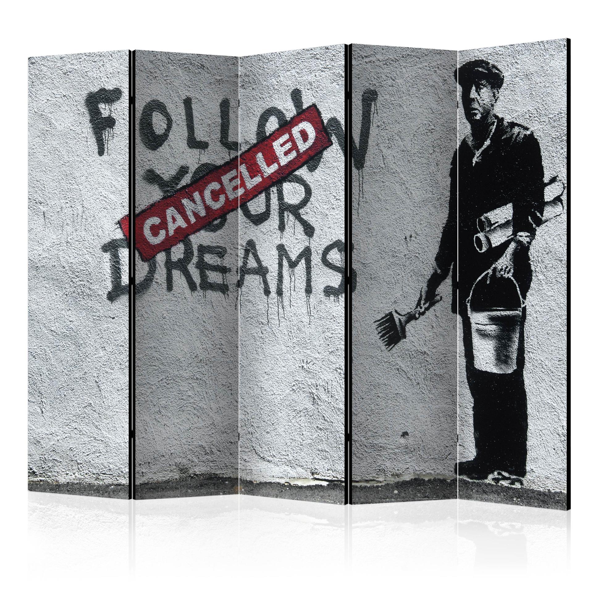 Rumdeler - Knuste drømme (Banksy) , 5-delt - 225x172 cm