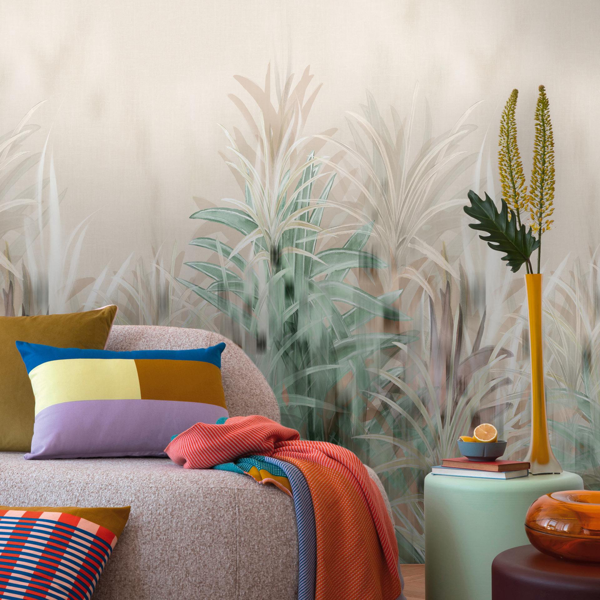 COSMOPOLITAN Jungle fototapet blade beige grøn - moderne ikke-vævet tapet