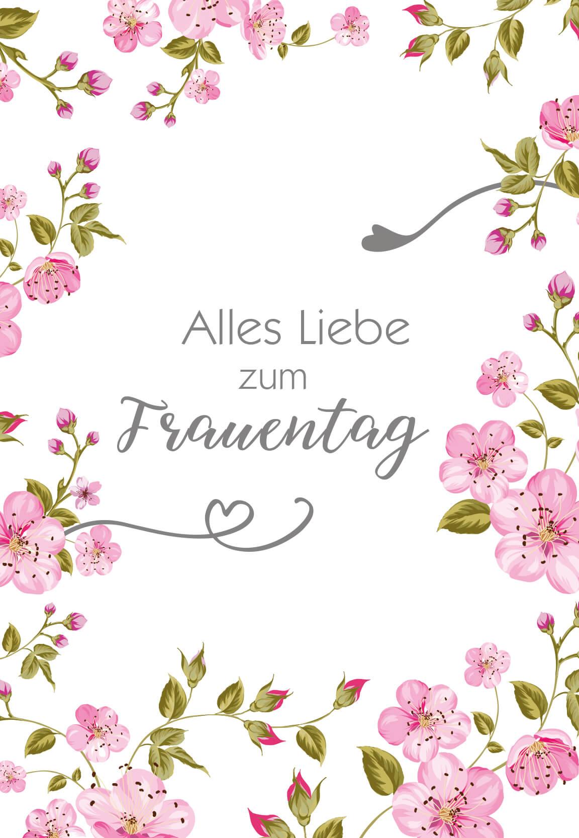 Gutschein Frauentag - Blütenillustration