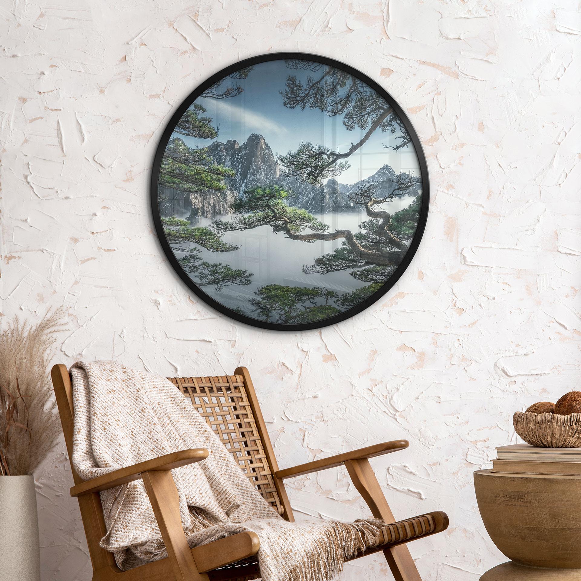 Plakat Fyrreskov i Huang Shan-bjergene - NingYun Ye - Round