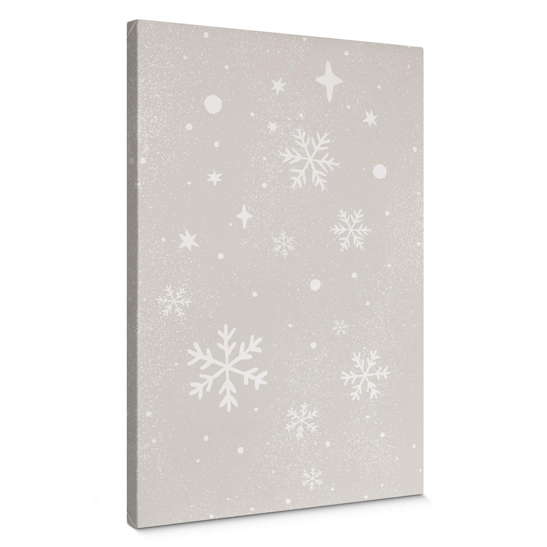 Lærredsprint - Orara Studio - Golden Snowflakes