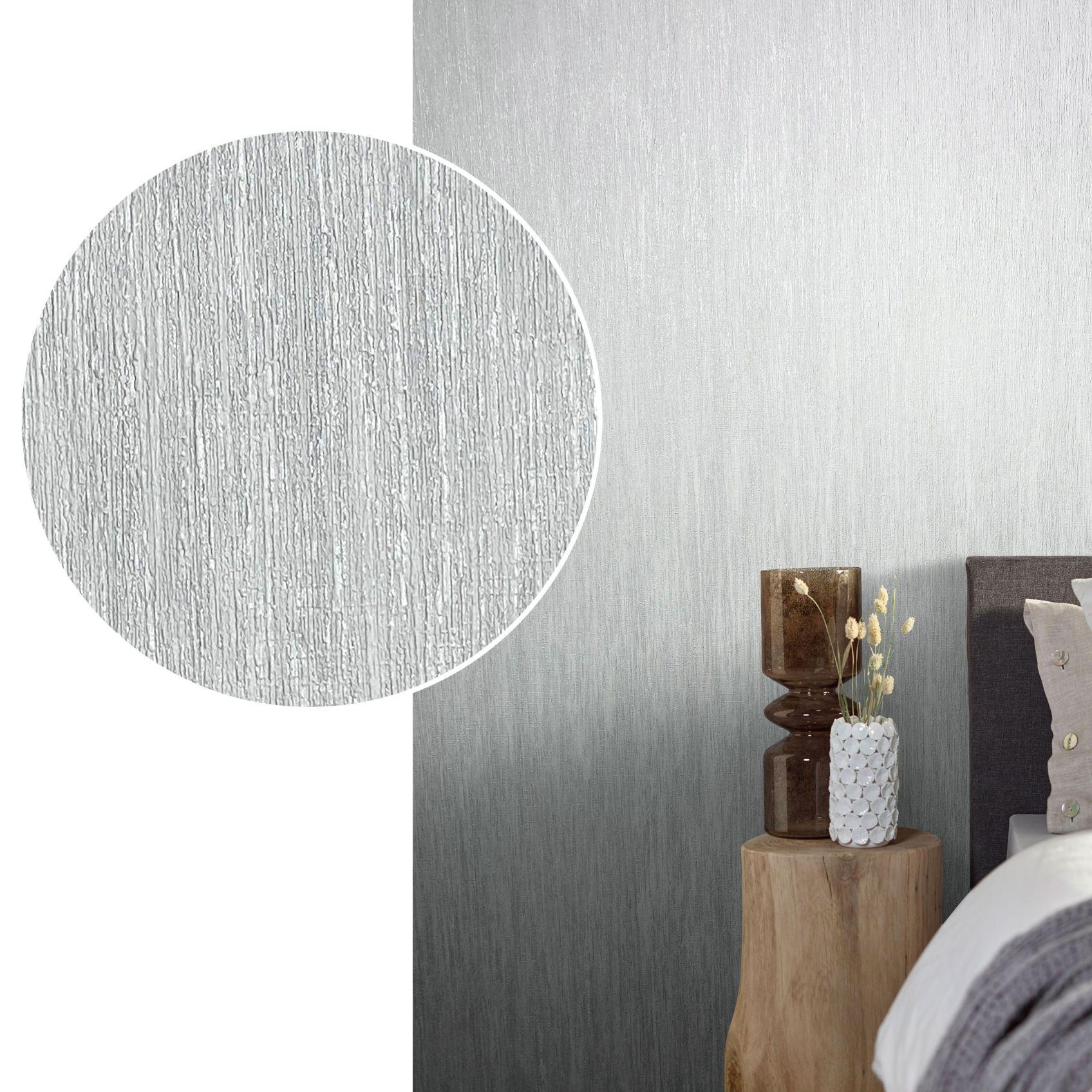 Effen behang, vliesbehang Natural Opulence grijs
