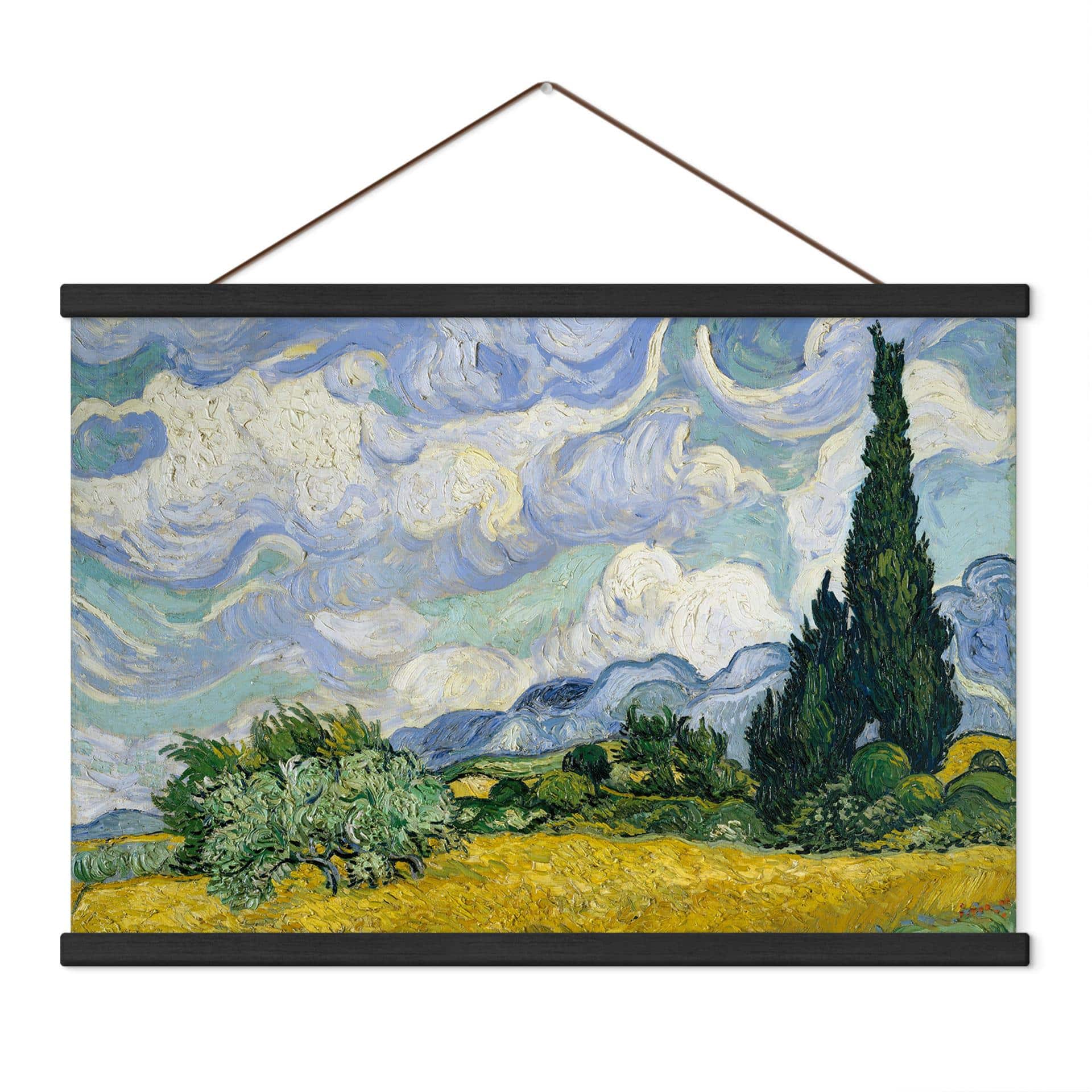 Textielposter - Korenveld met cipressen - van Gogh