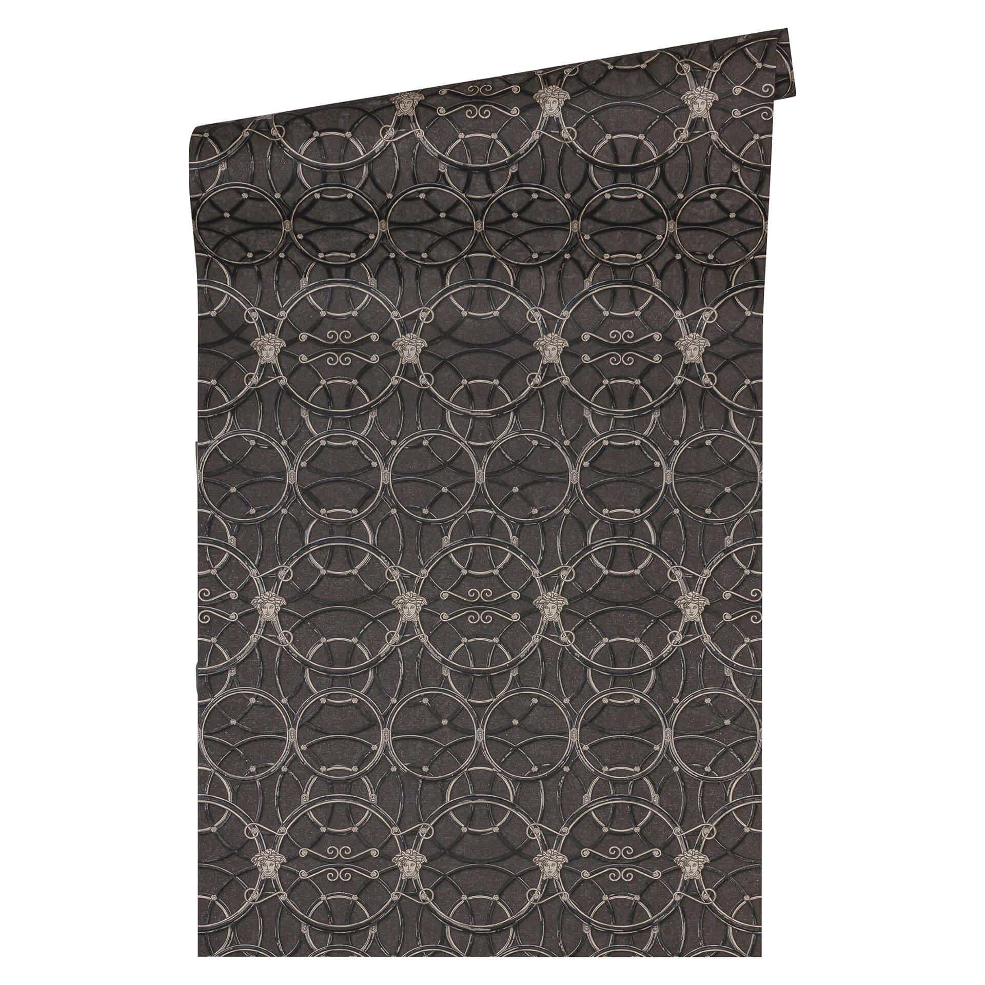 Versace Papier peint de designer - argent, Noir