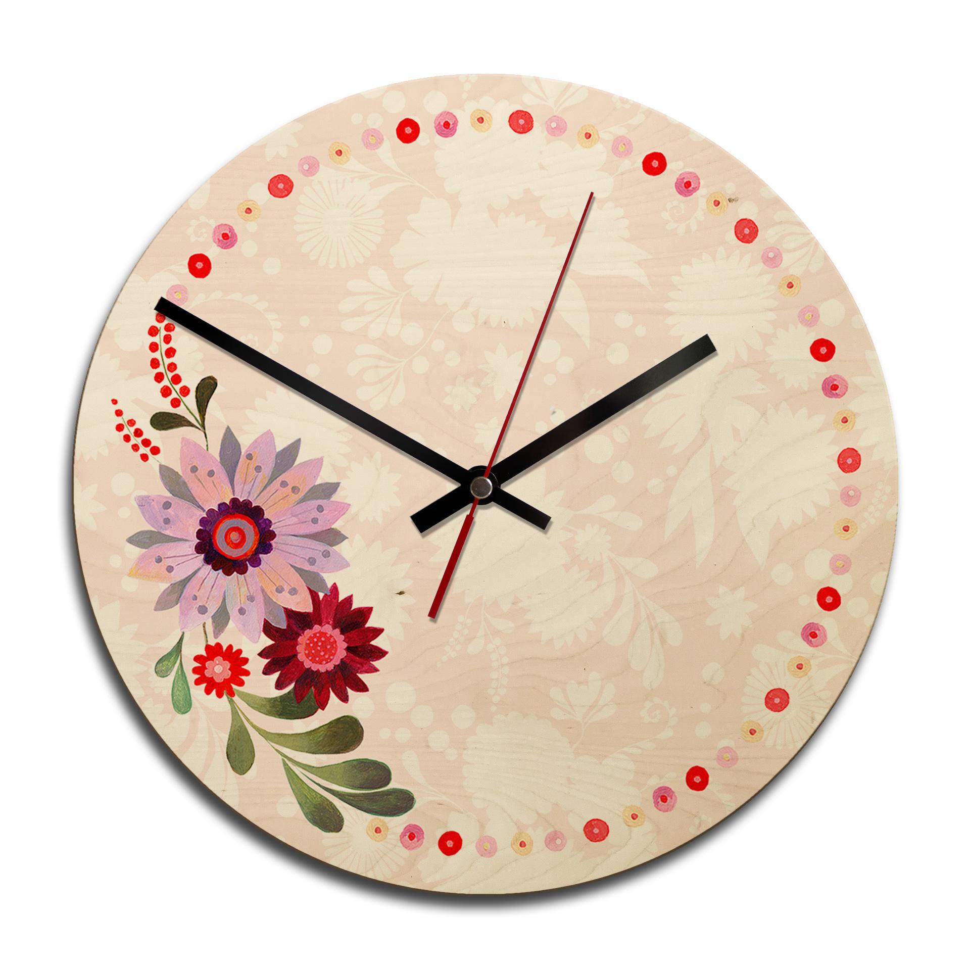 Horloge murale en bois - Blanz - Rêve de fleur