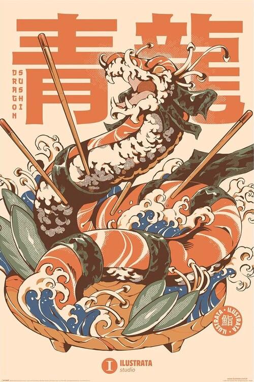 Poster, Film Poster Ilustrata - Dragon Sushi 61x91,5 cm