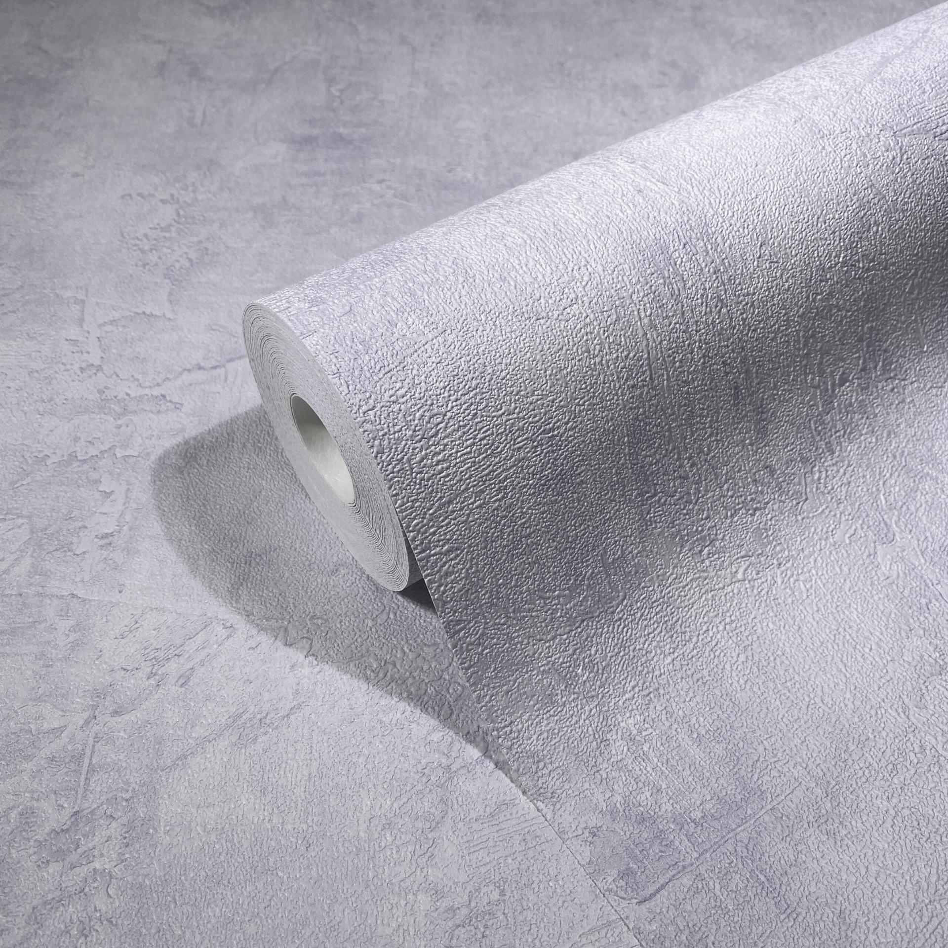 Non-woven tapet i beton-look ensfarvet lilla tekstur