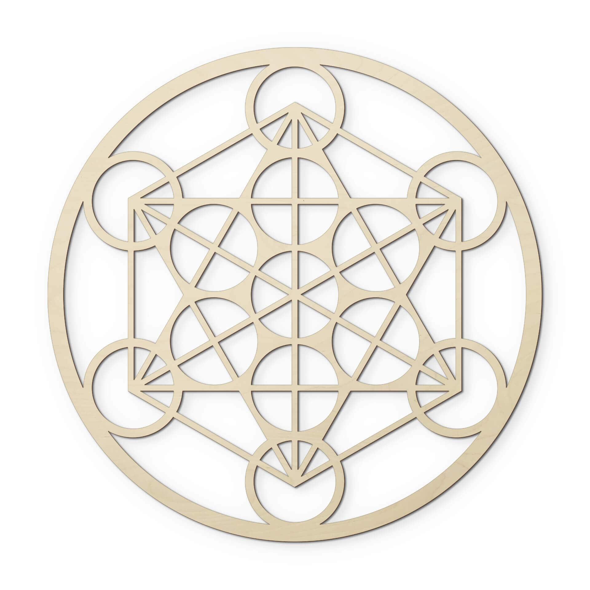 Decoro in legno - Cubo di Metatron