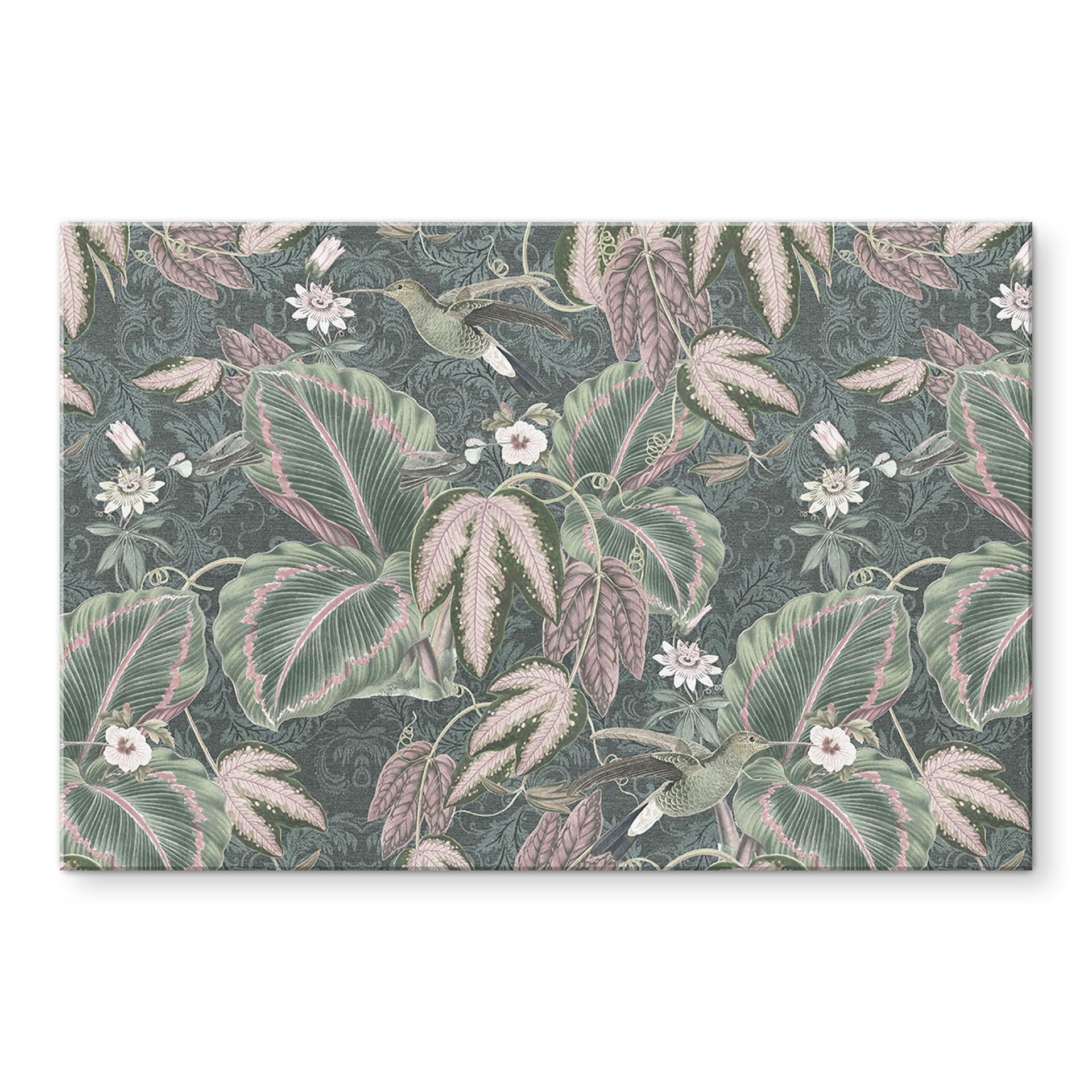 Kolibri-stænkplade i en tropisk skov - Bloomery Decor