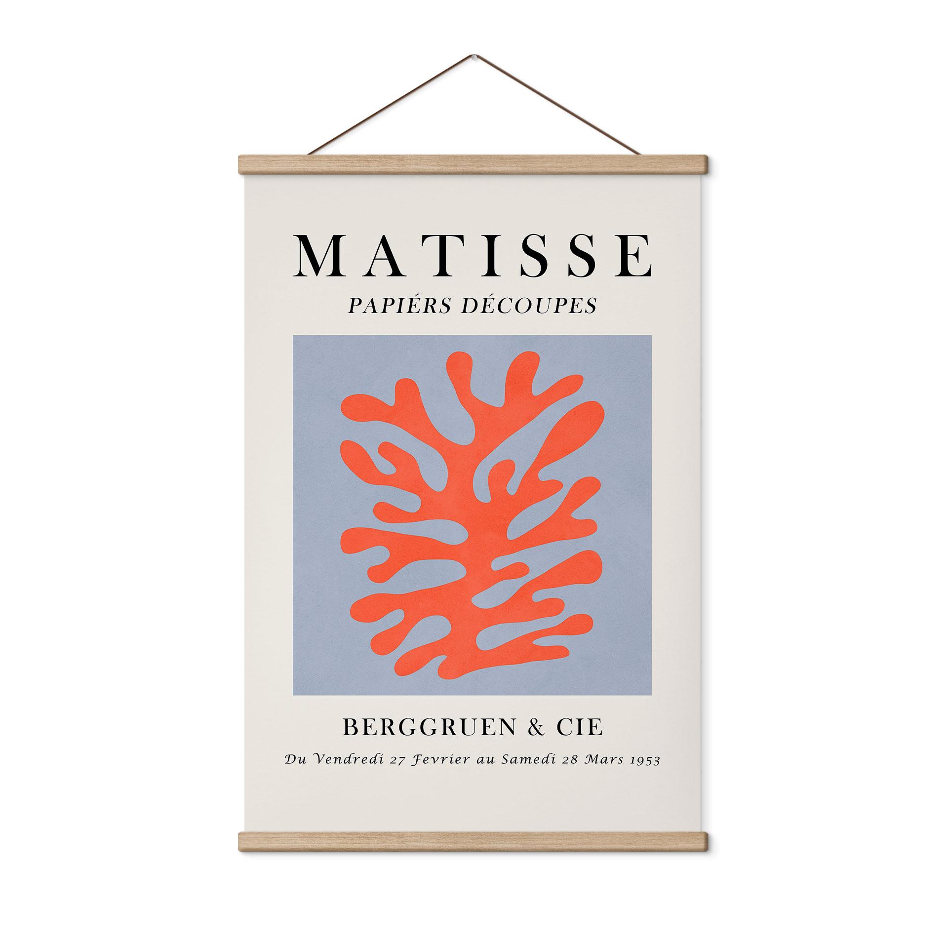 Textielposter Abstract koraal in Matisse-stijl - Costa
